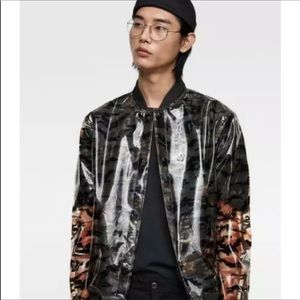 Zara camouflage clear see through vinyl jacket size small